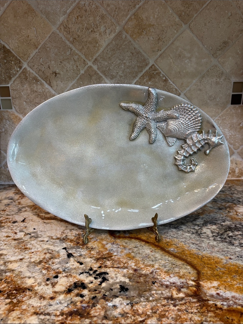 Mariposa Oval Seaside Collection Serving Plate